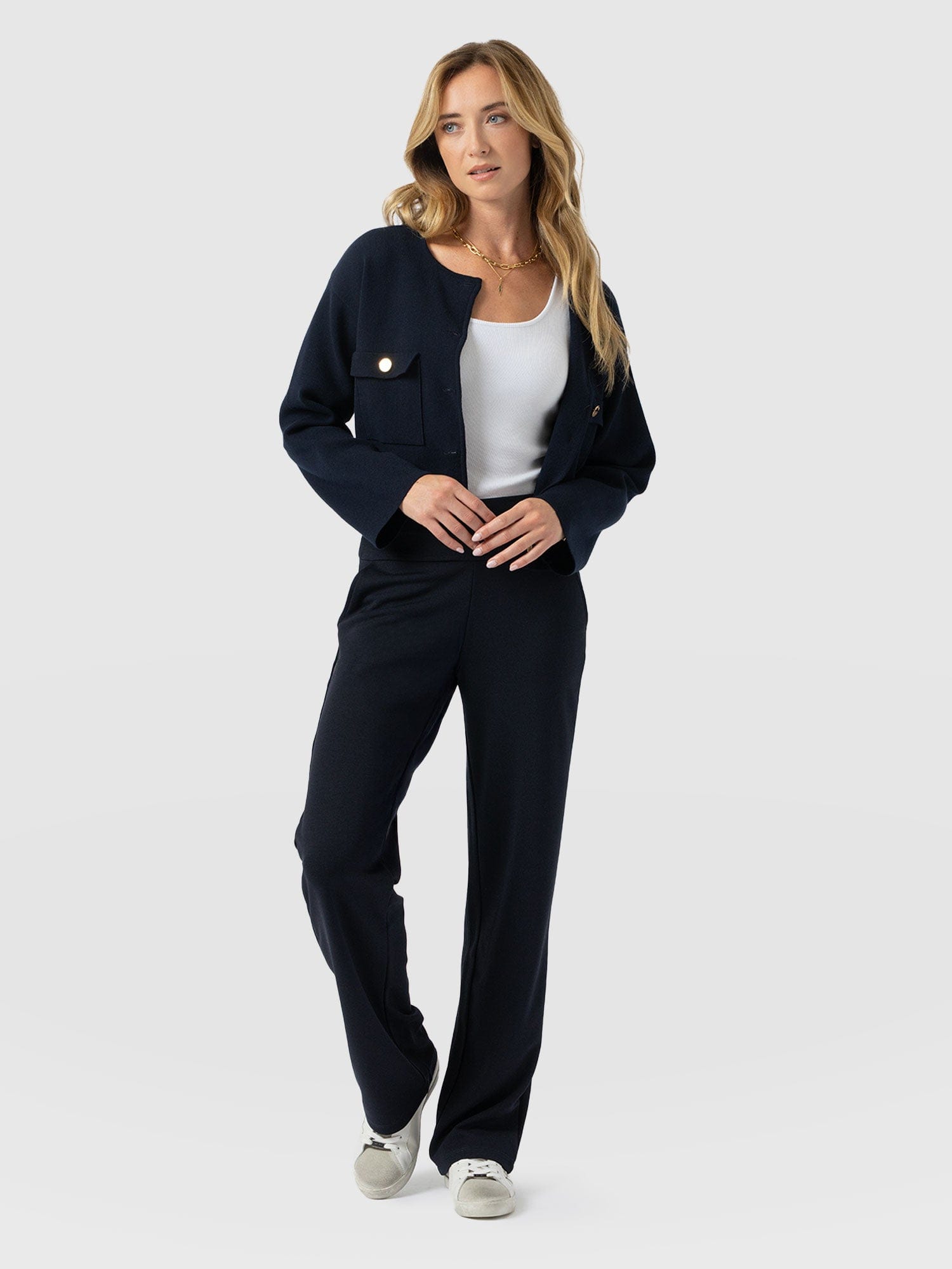 Runway Pant Navy - Women's Trousers | Saint + Sofia® UK